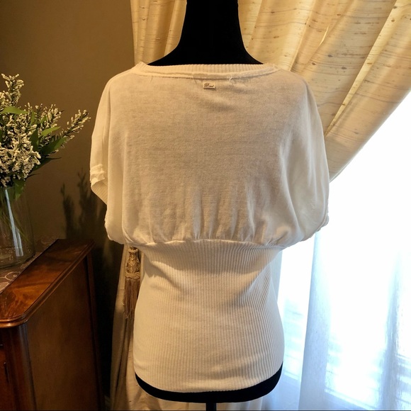 ❌SOLD❌Diesel white cotton and linen blend top - Picture 2 of 4